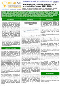 Mortalidad por tumores malignos en la provincia