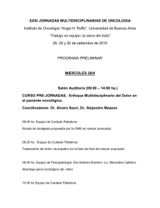 XXXI JORNADAS MULTIDISCIPLINARIAS DE ONCOLOGIA Instituto