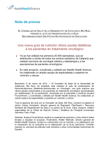 Nota de prensa - Nestl&eacute; Health Science