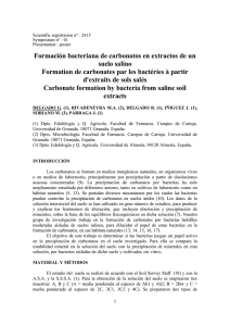 Formación bacteriana de carbonatos en extractos de un suelo