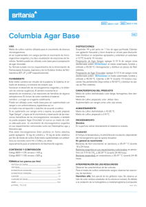 Columbia Agar Base - Laboratorios Britania