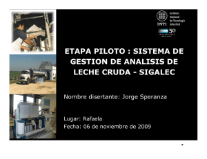 etapa piloto : sistema de gestion de analisis de leche