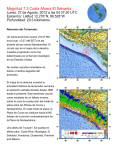 Magnitud 7.3 Costa Afuera El Salvador