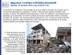 Magnitud 7.8 ZONA COSTERA ECUADOR Sábado, 16 de