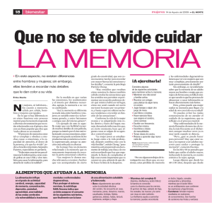 bienestar Alimentos que AyudAn A lA memoriA