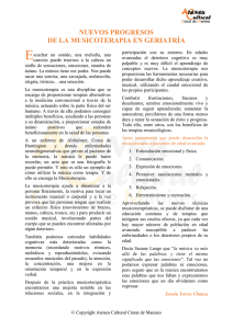 NUEVOS PROGRESOS DE LA MUSICOTERAPIA EN GERIATRIA