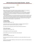 2015 Introductory Exam Sample Questions – Spanish