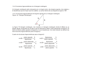 1.5.4 Funciones trigonométricas en el triangulo rectángulo Un