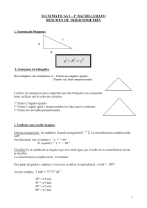 MATEMATICAS 4º ESO – TRIGONOMETRÍA