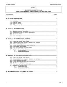 Especificaciones técnicas para levantamientos con