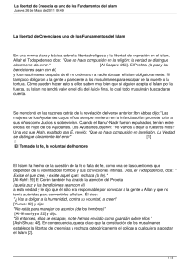 La libertad de Creencia es uno de los Fundamentos del Islam