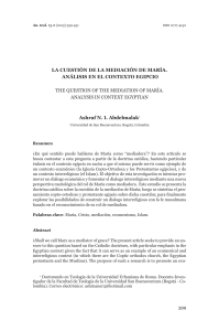 LA CUESTIÓN DE LA MEDIACIÓN DE MARÍA. ANÁLISIS EN EL
