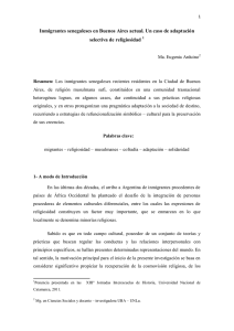 Inmigrantes senegaleses en Buenos Aires actual. Un caso de