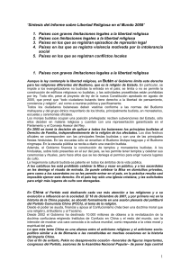 `Síntesis del Informe sobre Libertad Religiosa en el Mundo 2008` 1