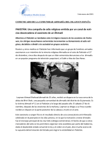 PAKISTÁN: Una campaña de odio religioso emitida por un canal de