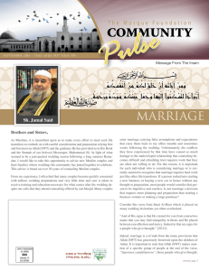 MARRIAGE - Mosque Foundation