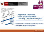 Aspectos Técnicos, Usos y Aplicaciones “Firma y Certificado Digital”