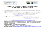 Oferta de contrato predoctoral (FPI) para realización de tesis doctoral