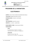 PROGRAMA DE LA ASIGNATURA: ELECTRONICA I