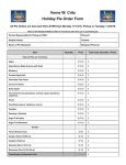 Verne W. Critz Holiday Pie Order Form