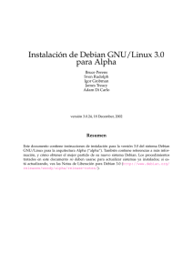 Instalación de Debian GNU/Linux 3.0 para Alpha