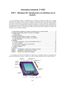 Informática Industrial. 3º ITIET. STR 1 . Windows CE: Introducción a
