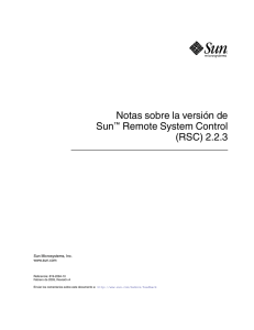 Sun Remote System Control (RSC) 2.2.3 Release Notes