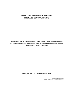 OCI-Informe-012-2016 - Ministerio de Minas y Energía