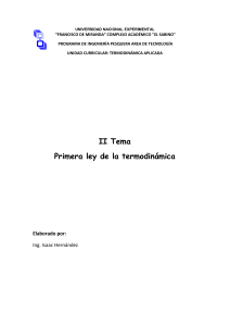 II Tema Primera ley de la termodinámica
