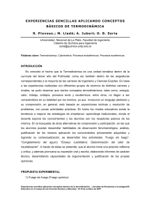 EXPERIENCIAS SENCILLAS APLICANDO CONCEPTOS BÁSICOS