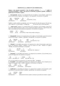 respuestas a la pregunta de morfología