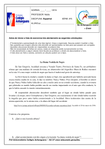 La Dama Vestida de Negro En San Gregorio, localidad cercana a