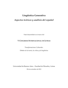 Lingüística Generativa Aspectos teóricos y análisis del español