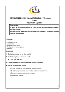 ATIVIDADES DE RECUPERAÇÃO PARALELA – 3º Trimestre 1º ano