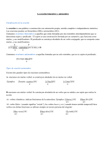 oracion unimembre y bimembre