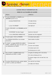 el orden de las palabras en aleman