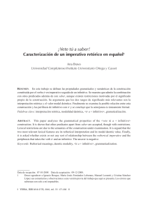 ¡Vete tú a saber! Caracterización de un imperativo retórico en
