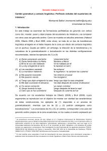 1 Borrador: trabajo en curso Cambio gramatical y contacto