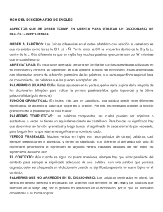 uso del diccionario de ingl&eacute;s aspectos que se deben tomar en