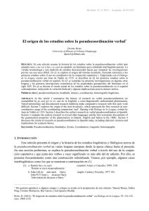 El origen de los estudios sobre la pseudocoordinación verbal*