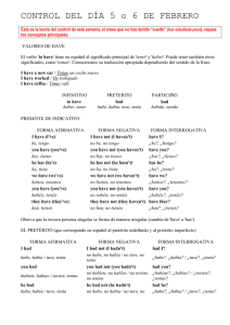 Control de Inglés temas 6 y 7