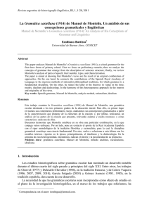 La Gramática castellana (1914) de Manuel de Montolíu. Un análisis