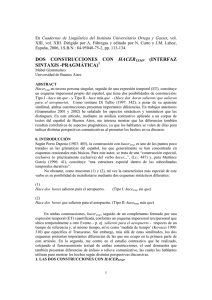 Dos construcciones con `hacer` temporal (Giammatteo 2006)