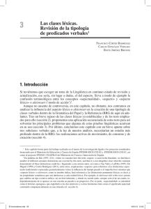 Las clases léxicas. Revisión de la tipología de predicados verbales