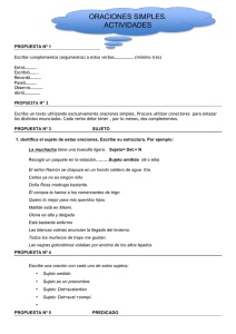 ORACIONES SIMPLES. ACTIVIDADES