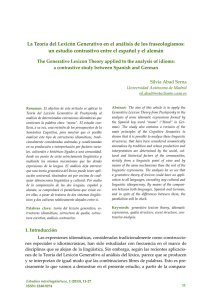 La Teor&iacute;a del Lexic&oacute;n Generativo en el an&aacute;lisis de
