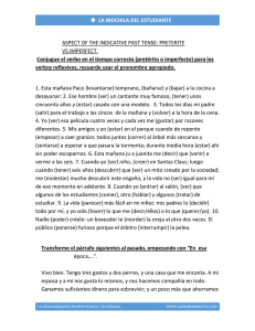 LA MOCHILA DEL ESTUDIANTE ASPECT OF THE INDICATIVE