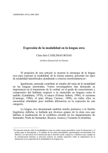 Expresión de la modalidad en la lengua uwa