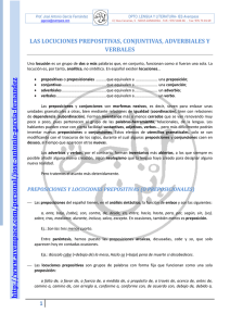 LAS LOCUCIONES PREPOSITIVAS