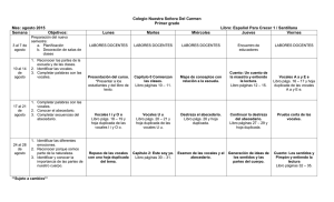 Español primer grado - Colegio Nuestra Señora del Carmen